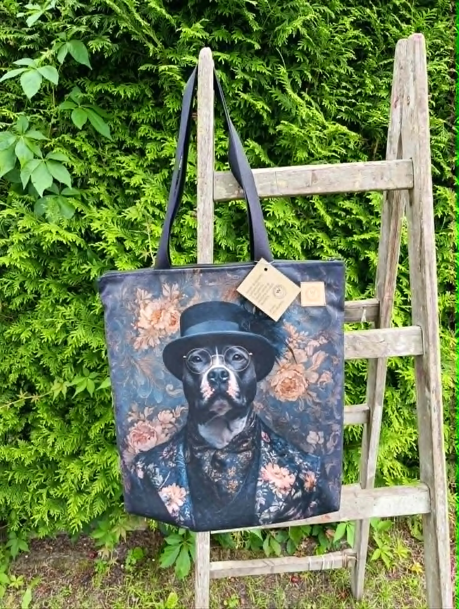 Torba z printem (pies/ciemna) - obrazek 3
